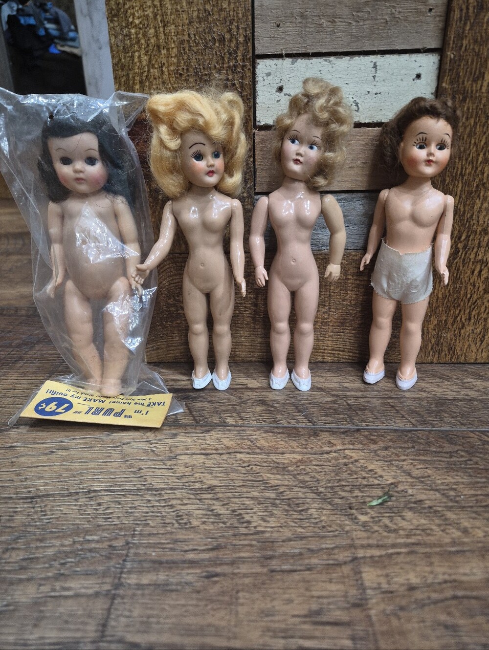 Vintage Hard Plastic Sleep Eyes Doll Lot 1950's 1960's